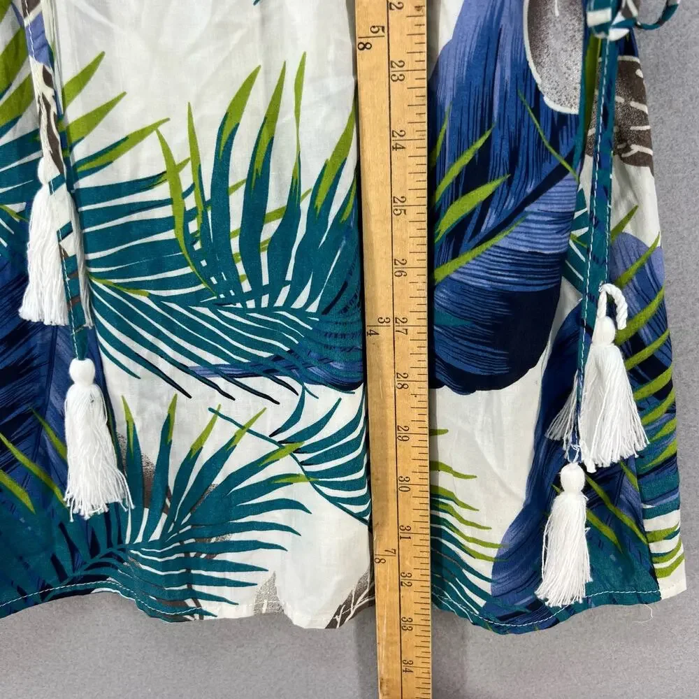 Spiaggia Dolce Swimsuit Cover Up Women's XL Green Tunic Dress Tropical Bohemian - Picture 11 of 13